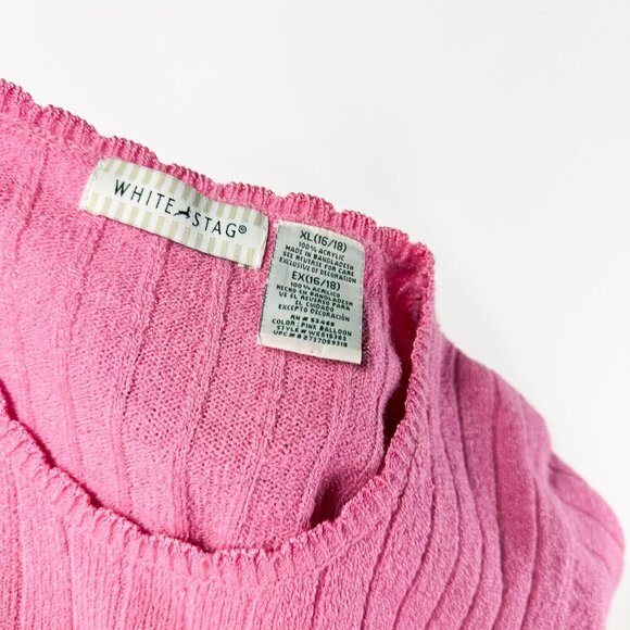 VINTAGE SCALLOP HEM AND RIBBED KNIT SHORT SLEEVE TOP - Picture 4 of 6